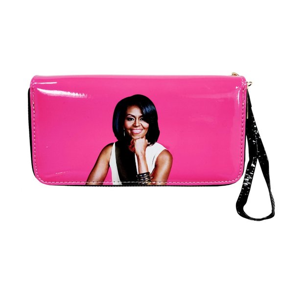Tigerstars Pink Michelle Obama Wristlet Wallet - Picture 1 of 4